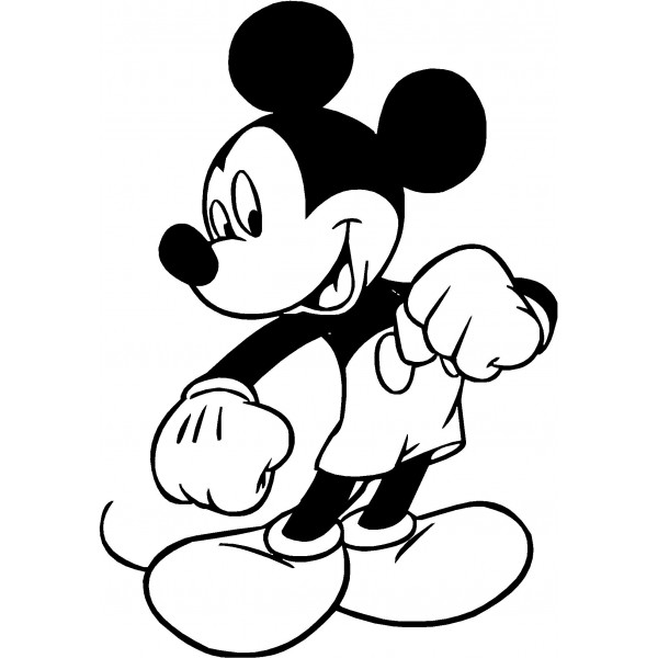 600x600 Mickey Mouse Black And White Hd Image Vector, Clipart