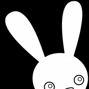 300x300 Ears Vector Cartoon Black And White Studiogrfx
