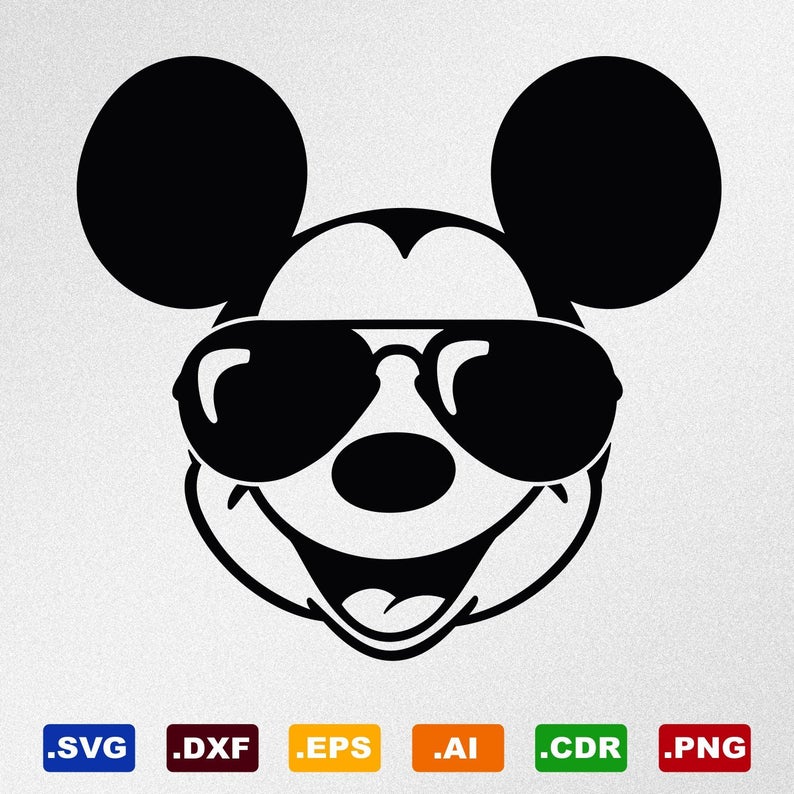794x794 Mickey Mouse Sunglasses Dxf Cdr Vector Etsy