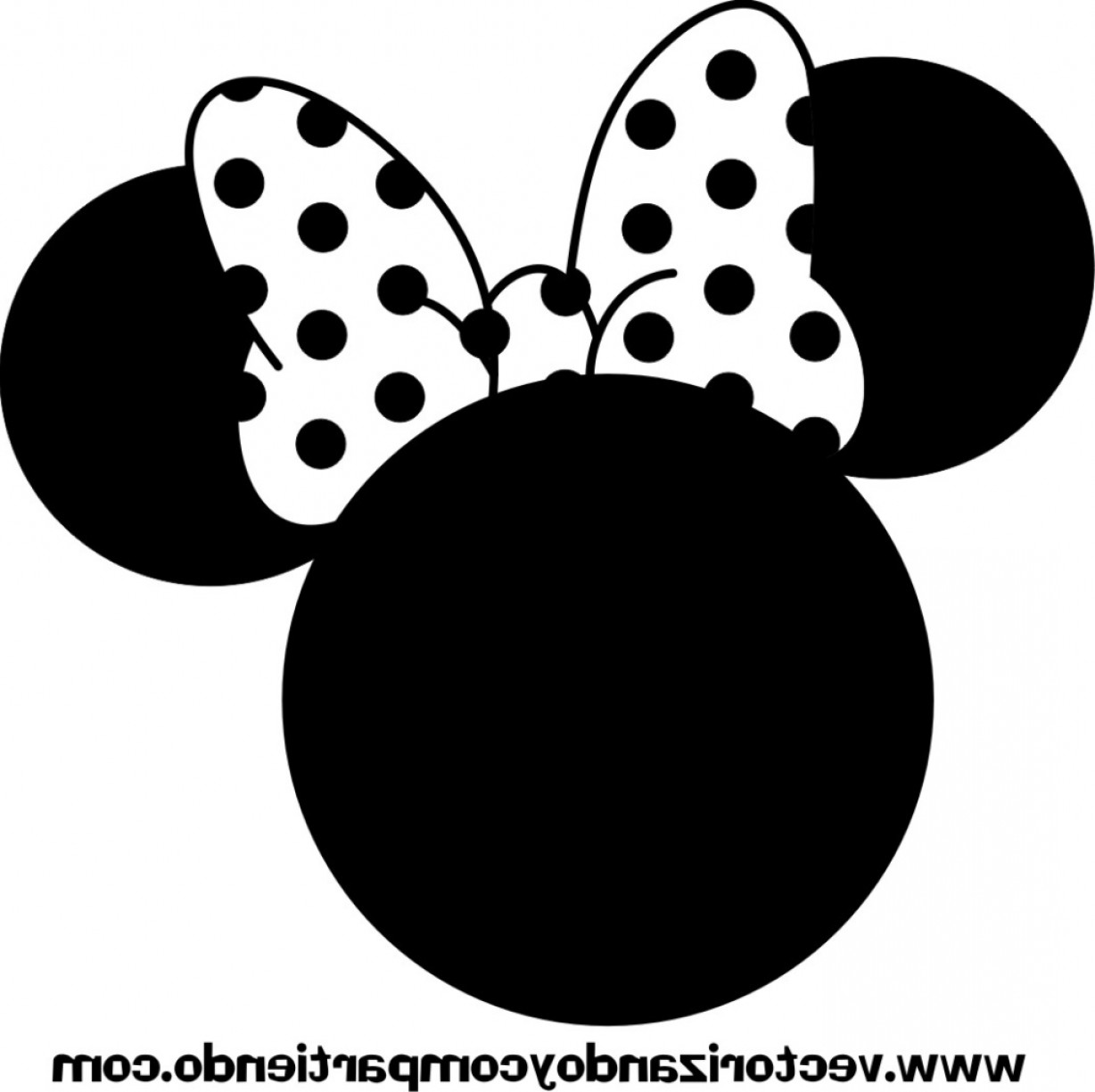 1228x1225 Minnie Mouse Head Silhouette Vector