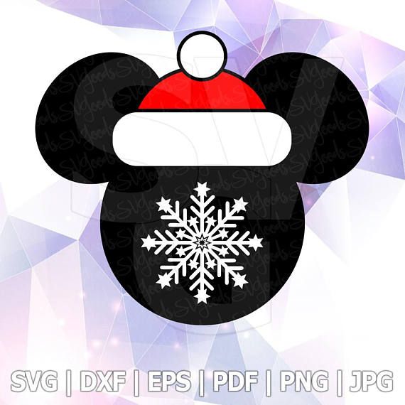 570x570 Mickey Mouse Christmas Santa Hat Snowflake Layered Dxf