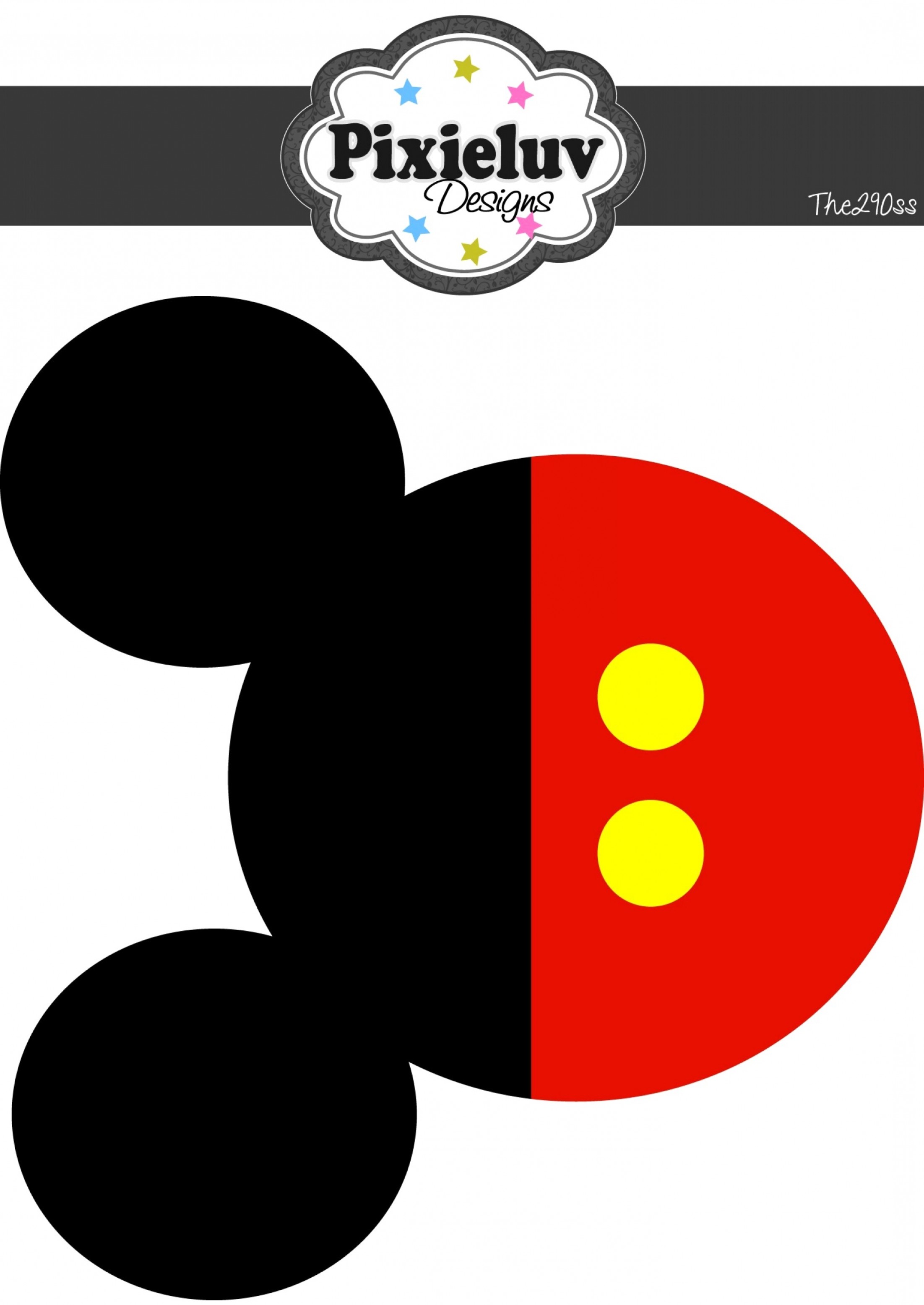 2203x3110 Mickey Mouse Silhouette Coloring Pages Copy Ears Outline Free
