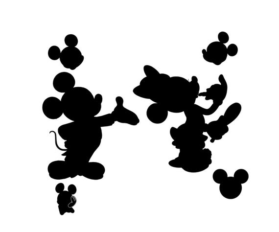 570x474 Mickey Mouse Silhouette Digital Clipart Vector Png Etsy