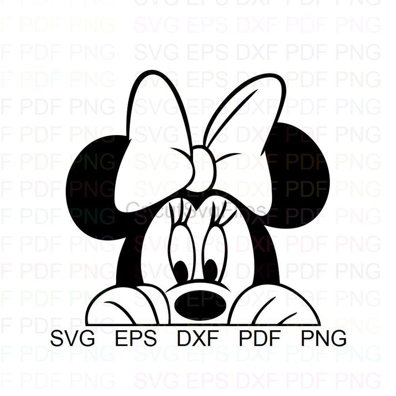 794x794 Minnie Peeking Mickey Mouse Vector Clipart Dxf Pdf Png Etsy