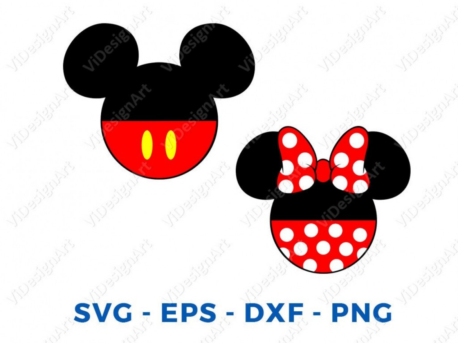 1473x1105 Mickey And Minnie Head Layered Dxf Lamaison