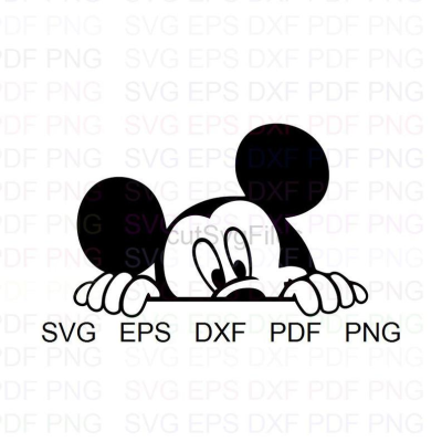 400x400 Mickey Peeking Mickey Mouse Vector Clipart Dxf Pdf Png