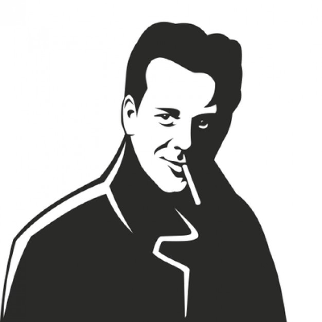 626x626 Mickey Rourke Portrait Silhouette Vector Free Download