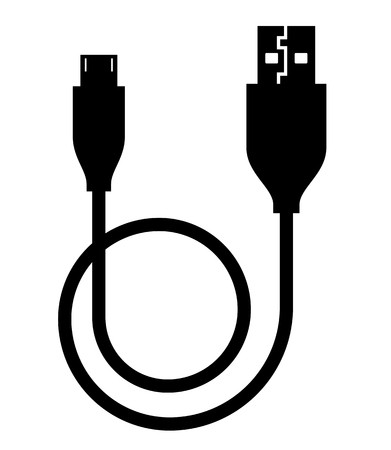 391x450 Micro Usb Cable, Usb Cable Vector Art Illustration Royalty Free