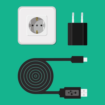 450x450 Icon Vector Charger, Cable, Wire For Phone With Micro Usb