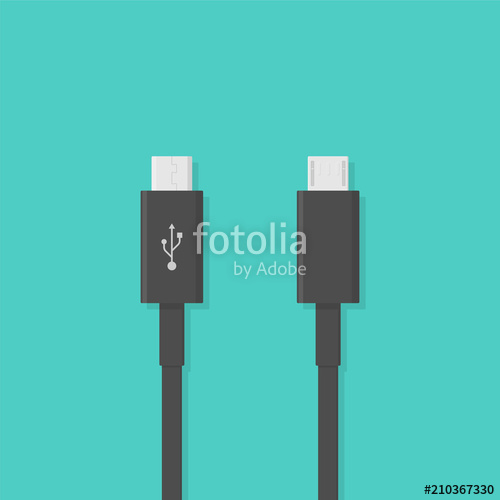 500x500 Micro Usb Plug Vector Illustration In Flat Style Stock Image