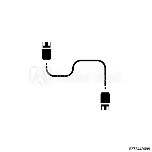 500x500 Micro Usb Cable, Usb Cable Vector Art Illustration