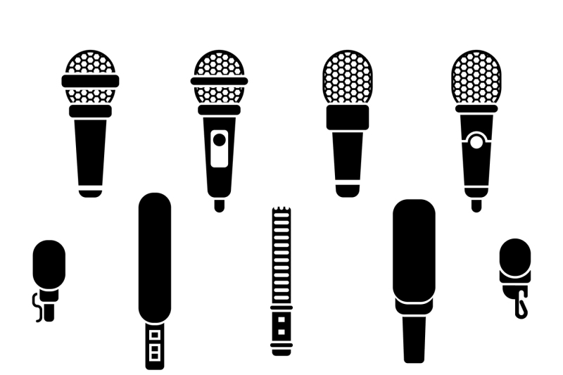 Microphone Types Black Icons Vector Set 800x533 Microphone Types Black Icons Vector Set