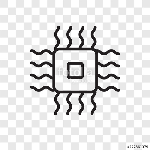 500x500 Microchip Vector Icon Isolated On Transparent Background