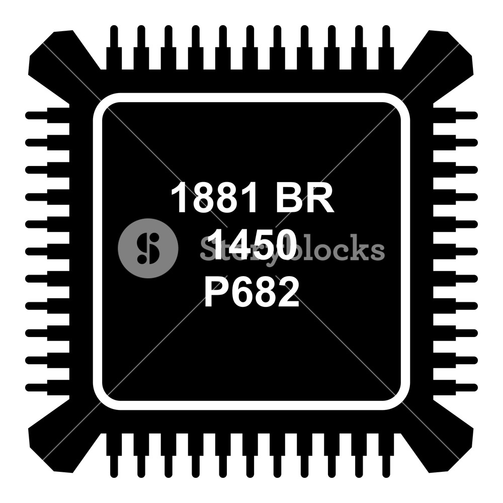 1000x1000 Processor Microchip Icon Simple Illustration Of Processor