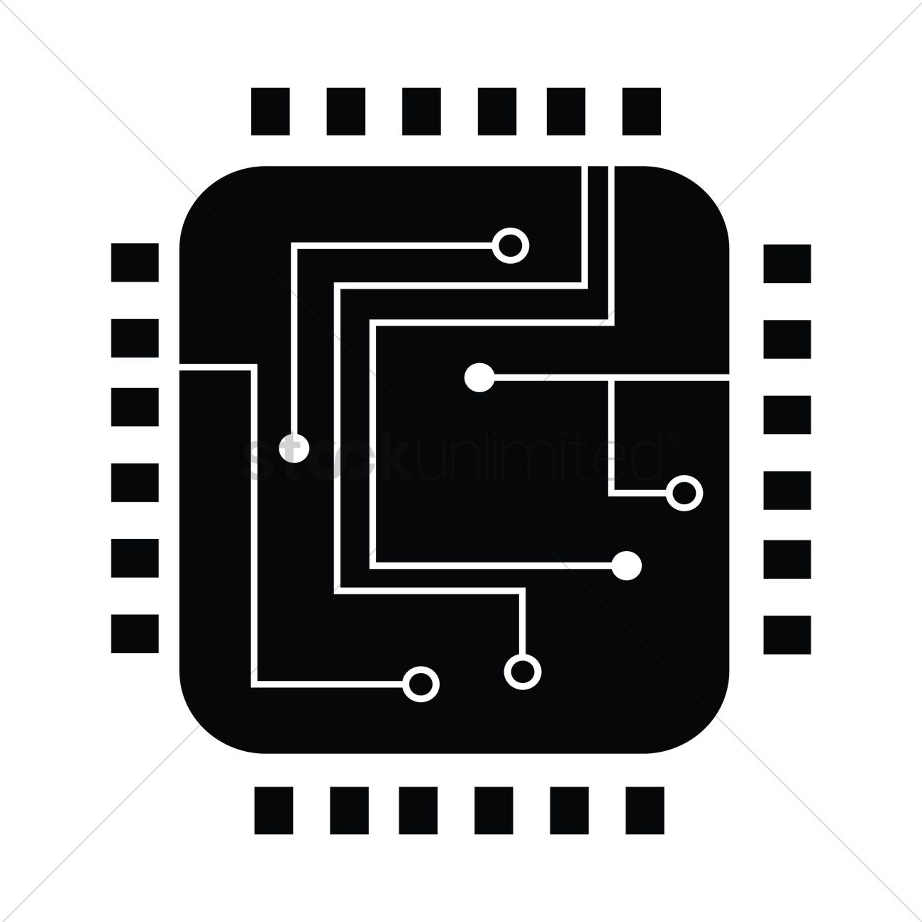 1300x1300 Silhouette Of A Microchip Vector Image