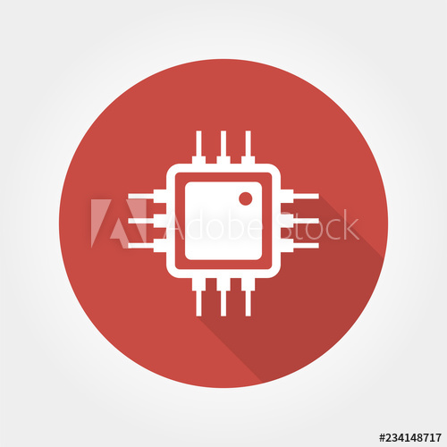 500x500 Microchip Vector Icon Design