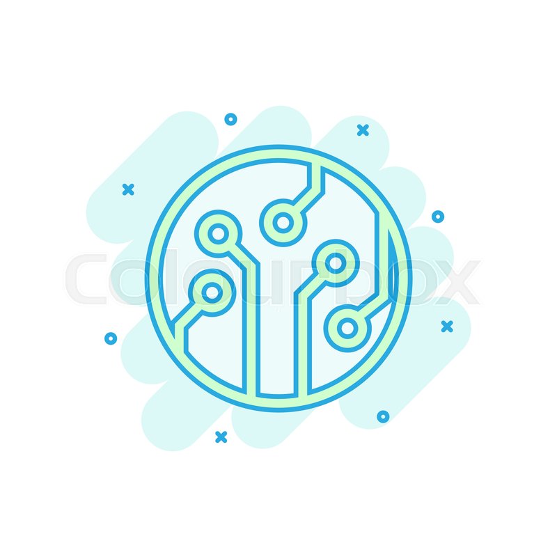 800x800 Circuit Board Icon In Comic Style Stock Vector Colourbox