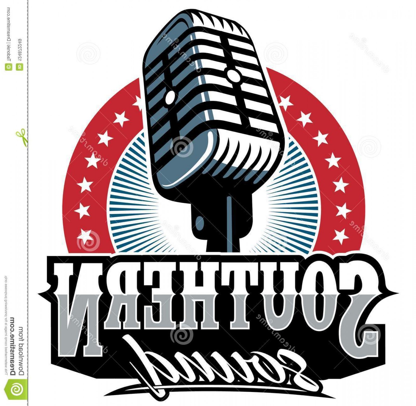 1598x1560 Southern Rock Vector Logo Vintage Microphone Old Radio Image