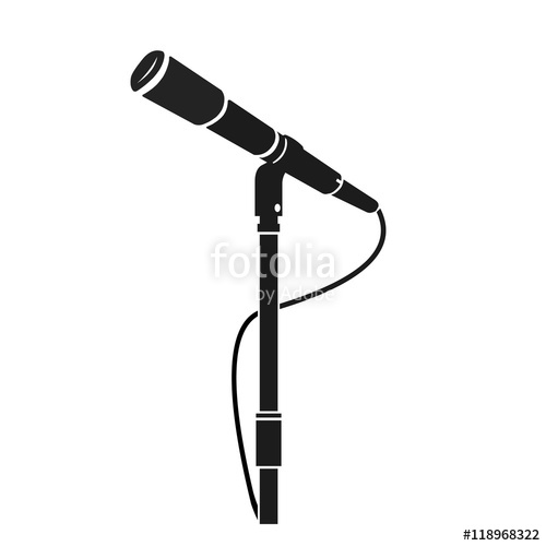500x500 A Vector Illustration Of A Stage Microphone Silhouette Icon