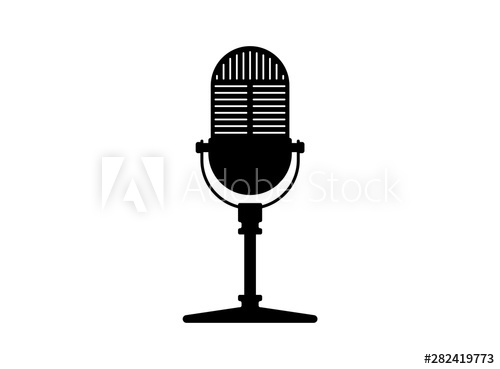 500x369 Retro Vintage Microphone Vector Mic Silhouette Music Voice