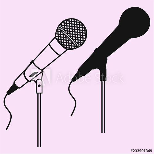 500x500 Microphone On A Stand Vector Silhouette Isolated