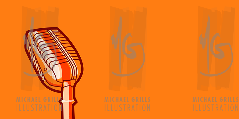 Old Fashioned Microphone Vector Stock Illustration 800x400 Old Fashioned Microphone Vector Stock Illustration