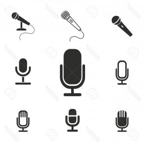 300x300 Photostock Vector Microphone Vector Icons Set Illustration