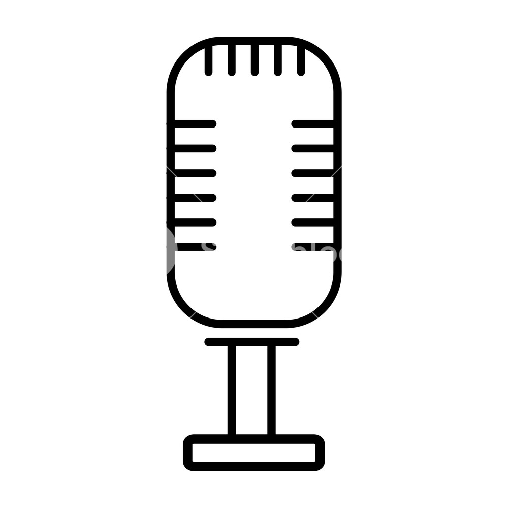 1000x1000 Vintage Radio Microphone Vector Illustration Graphic Design