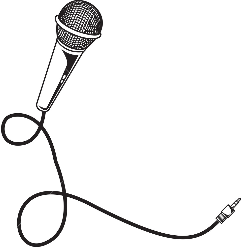 971x1000 Microphone Vector Element With Wire Royalty Free Stock Image