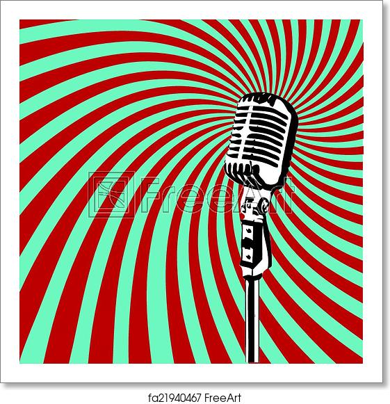 561x581 Free Art Print Of Retro Microphone Vector Retro Microphone