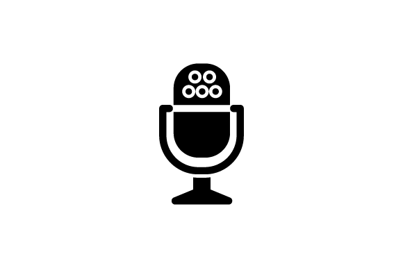 580x386 Microphone Glyph Vector Icon Graphic