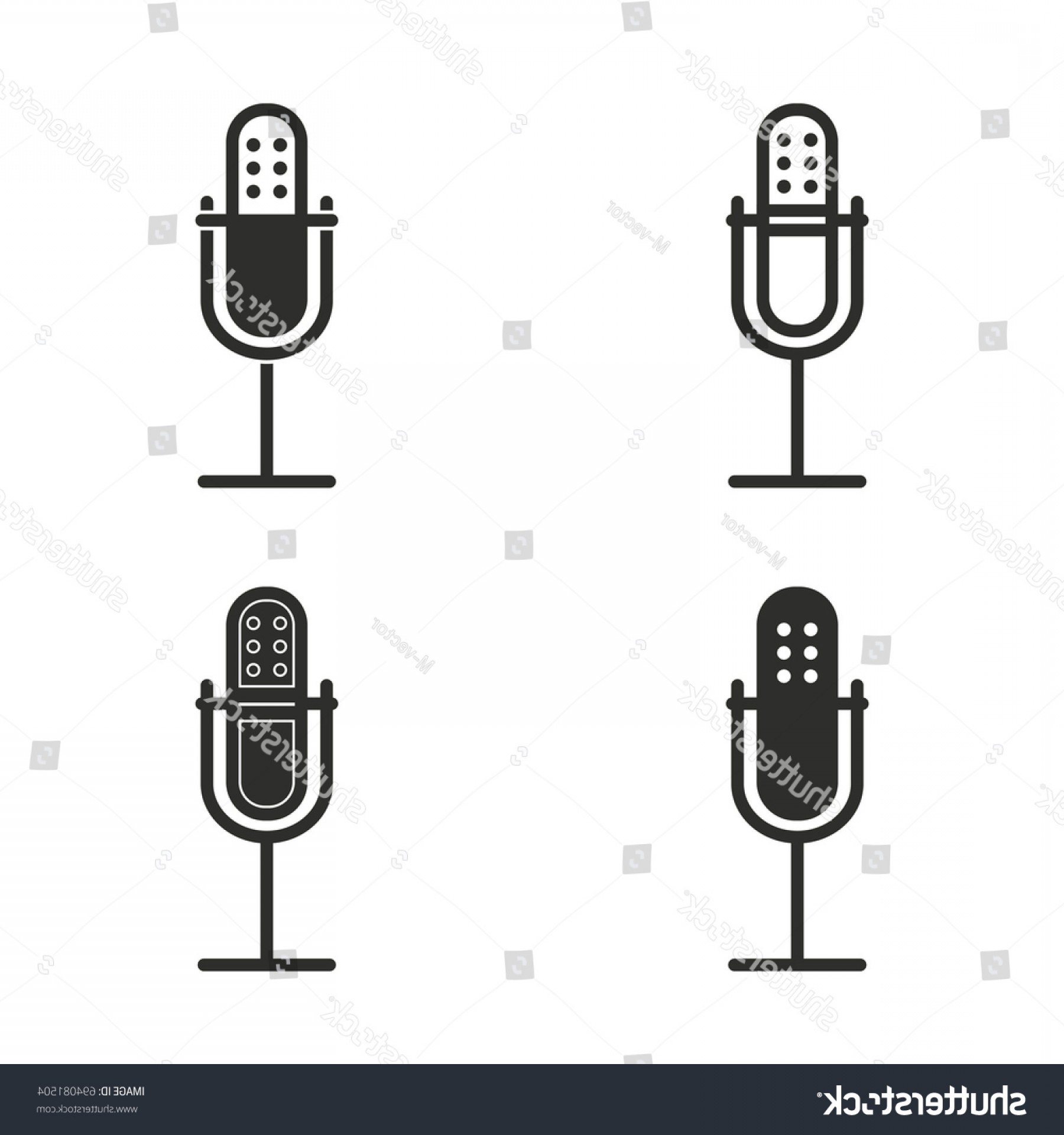 1800x1920 Microphone Vector Icons Set Black Illustration Hoodamathrun