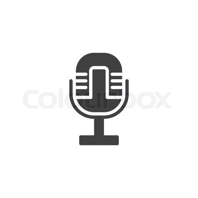 800x800 Old Microphone Vector Icon Filled Stock Vector Colourbox