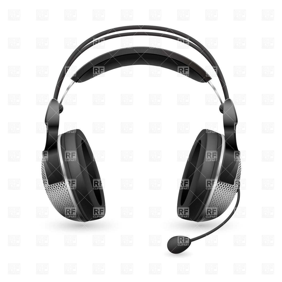 1200x1200 Support Team Headphones With Microphone Vector Image Of Objects