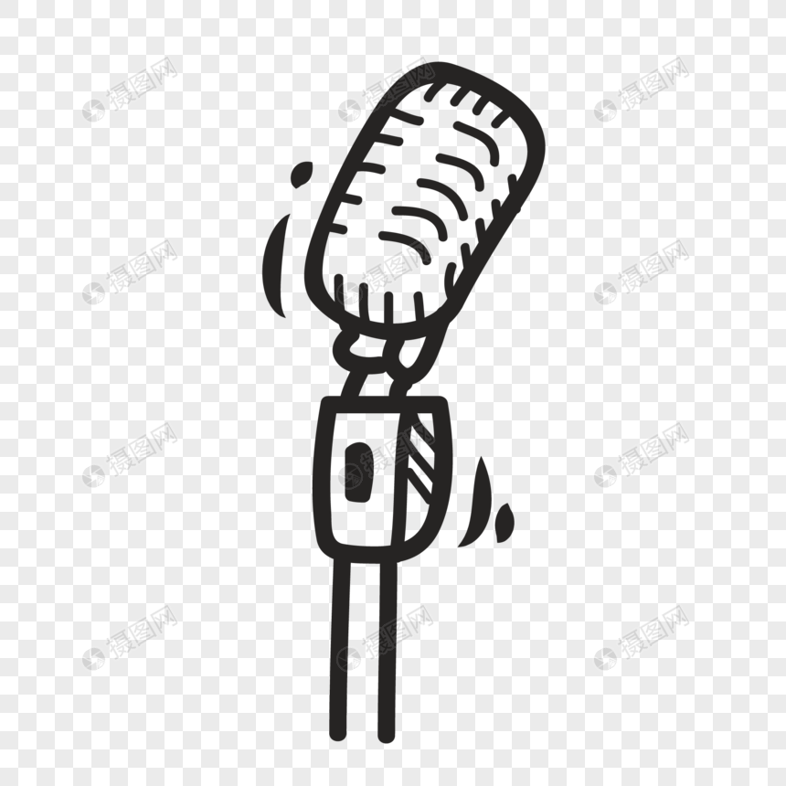 860x860 Hand Painted Graffiti Musical Instrument Microphone Vector Eleme