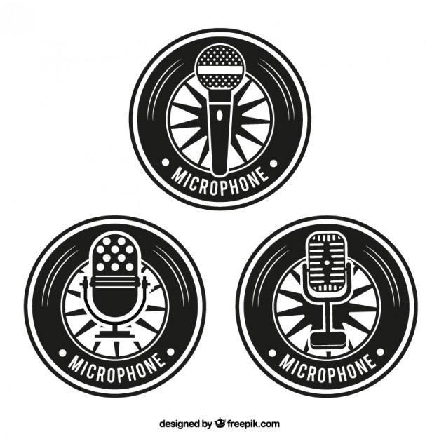 Retro Microphone Badges Vector Free Download 626x626 Retro Microphone Badges Vector Free Download