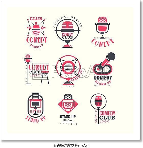 Free Art Print Of Comedy Club Logo Design Set, Stand Up Show Signs 561x581 Free Art Print Of Comedy Club Logo Design Set, Stand Up Show Signs