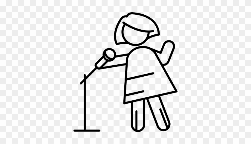 Woman Singing With Microphone Vector 840x481 Woman Singing With Microphone Vector