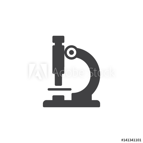 500x500 Microscope Icon Vector, Filled Flat Sign, Solid Pictogram Isolated