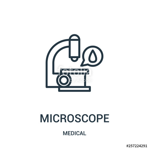 500x500 Microscope Icon Vector From Medical Collection Thin Line