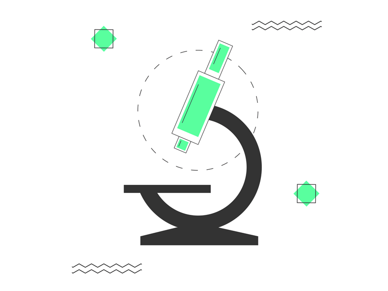 800x600 Microscope Flat Icon Animation