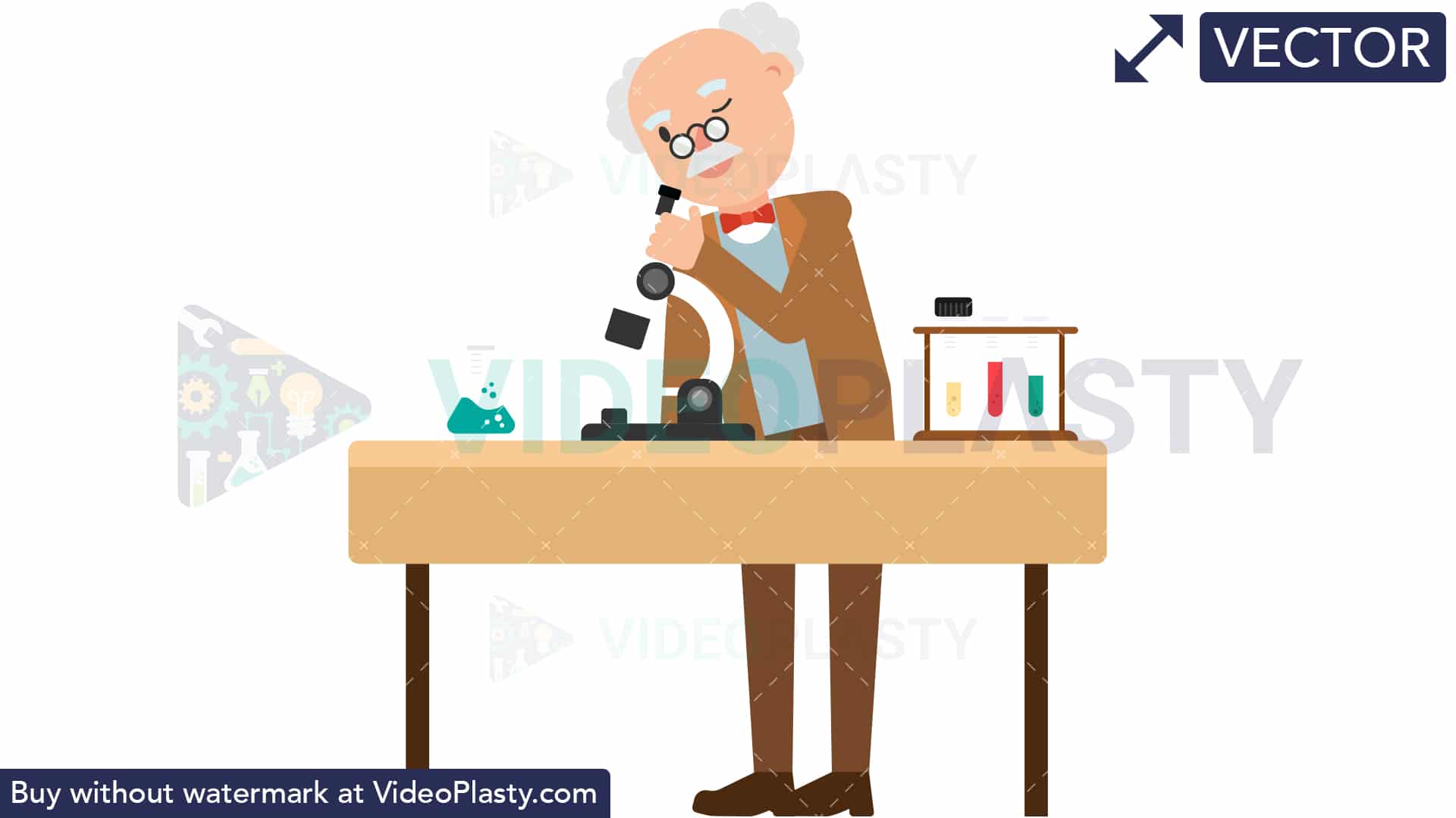 1920x1080 Professor Looking Through Microscope