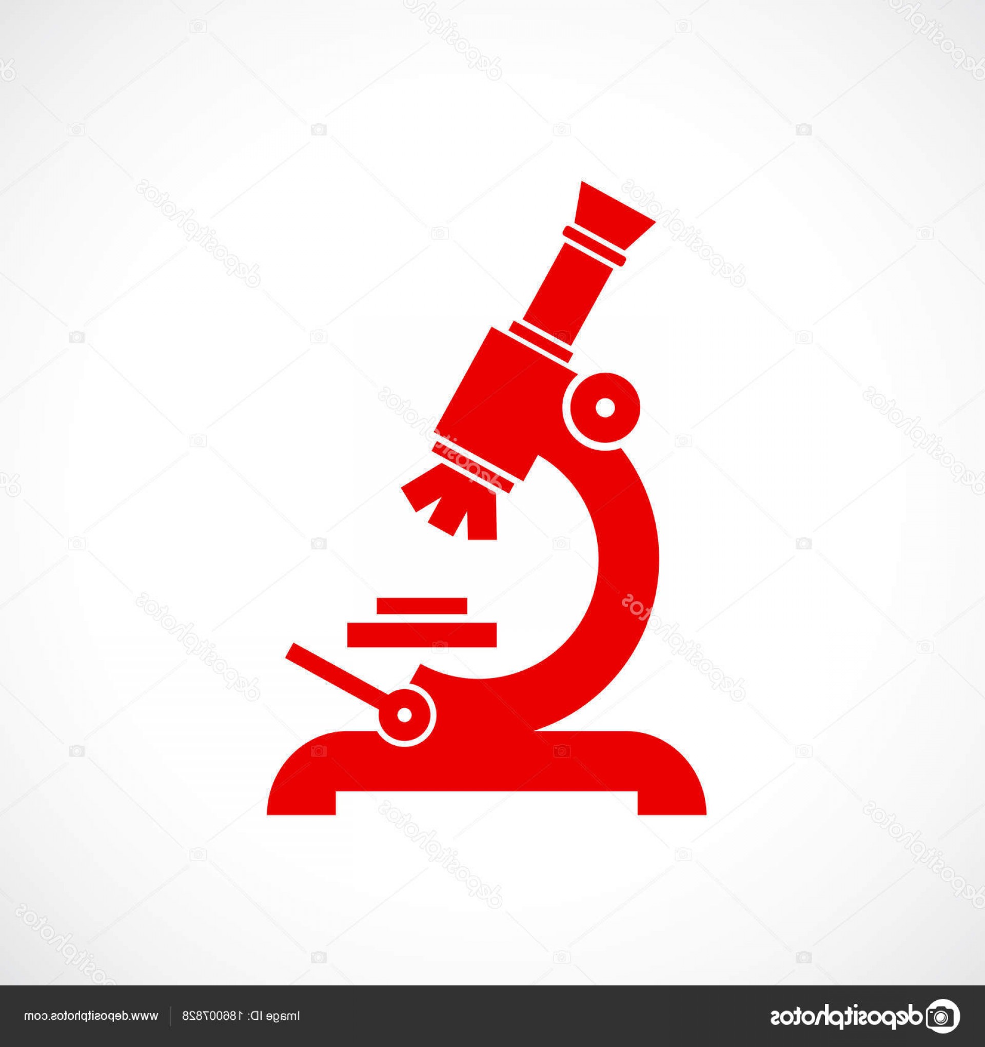 1920x2040 Stock Illustration Red Microscope Vector Icon Handandbeak