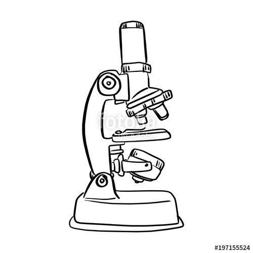 500x500 Microscope Vector Illustration Sketch Hand Drawn With Black Lines