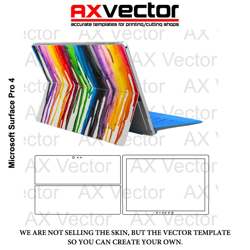 800x800 Microsoft Surface Pro Vector Template, Accurate Contour Cut