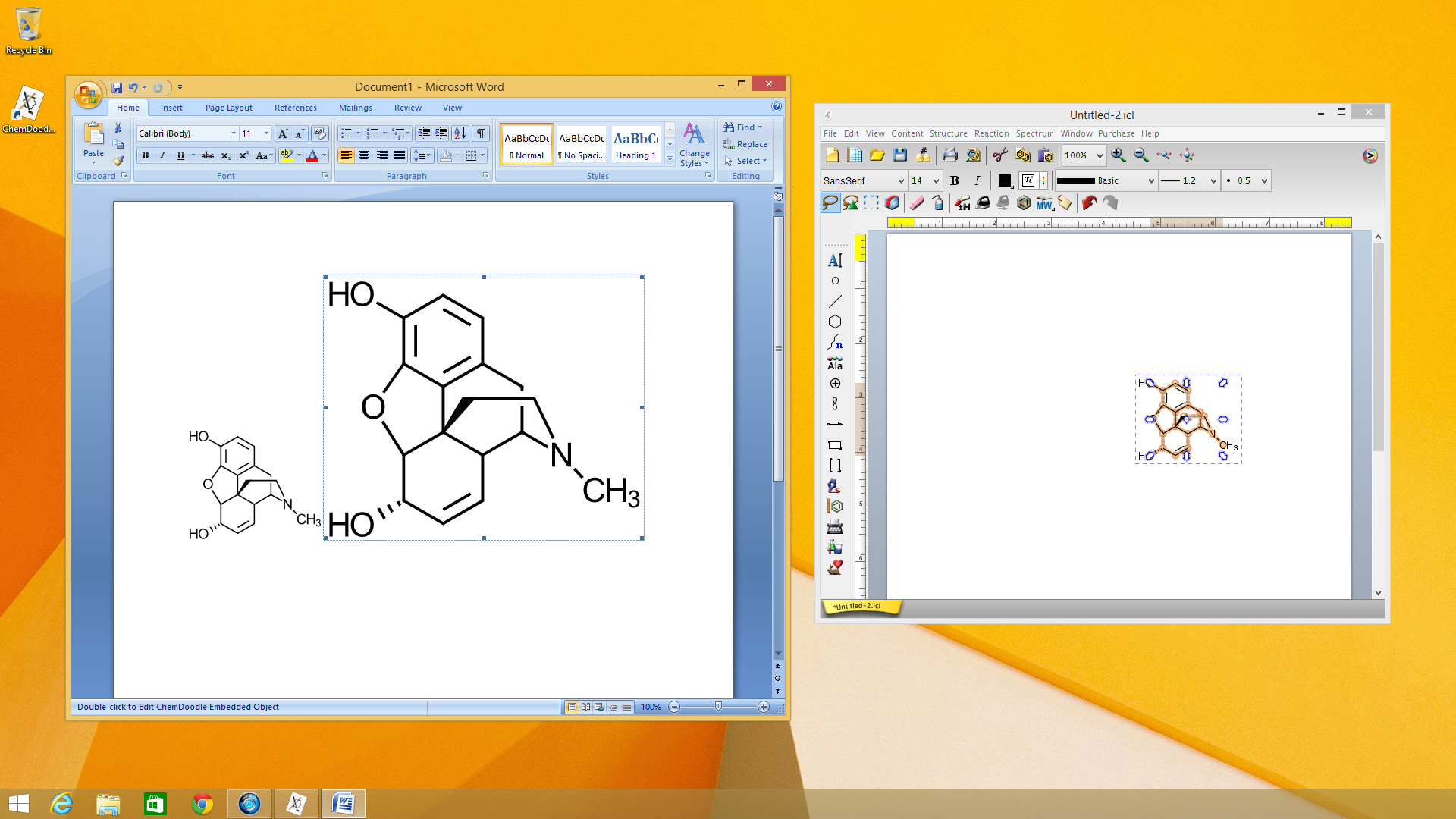 Screenshots Chemical Drawing Software. 