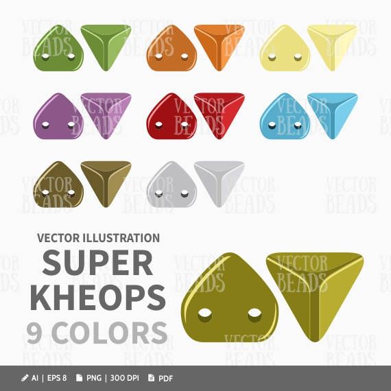 Vector Clipart Set Of Two Hole Super Kheops Beads 570x570 Vector Clipart Set Of Two Hole Super Kheops Beads