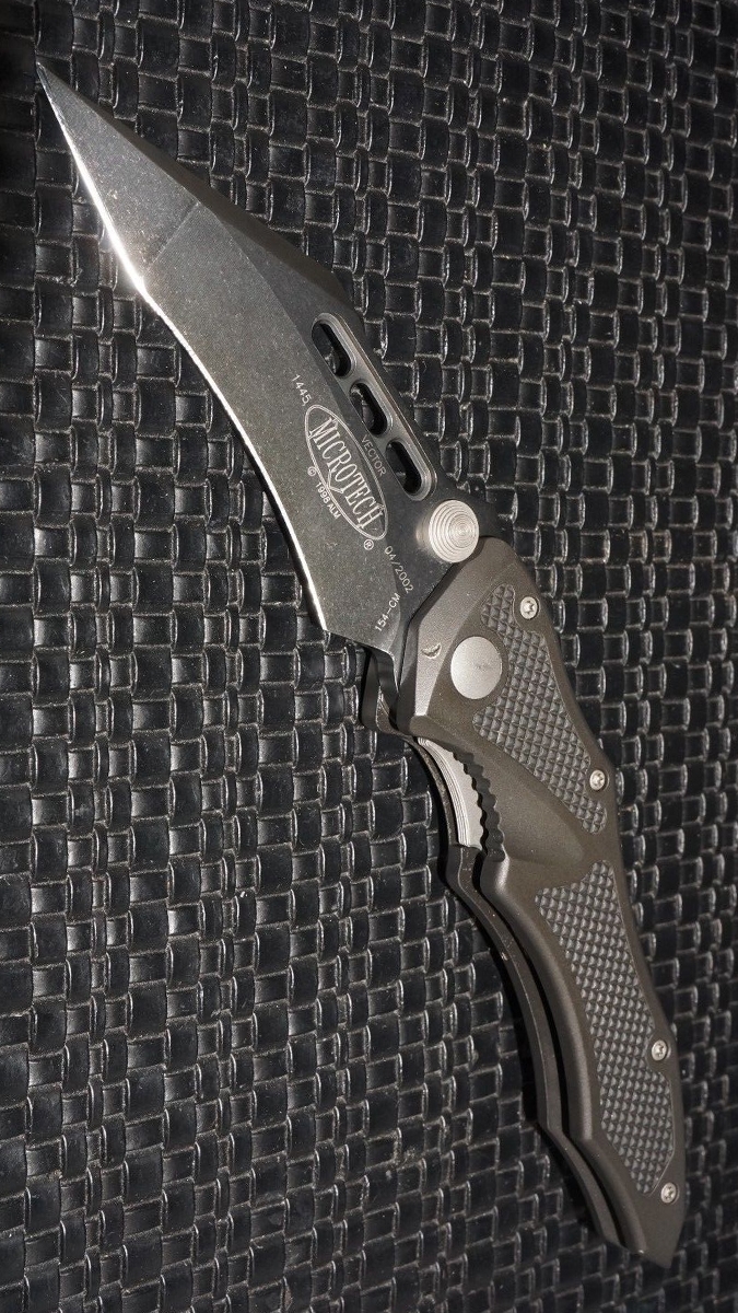 675x1200 Vintage Microtech Vector Ma Black Handle Black Blade Standard Edge