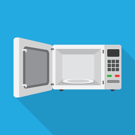 450x450 Microwave Oven With Open Door Vector, Illustration Royalty Free