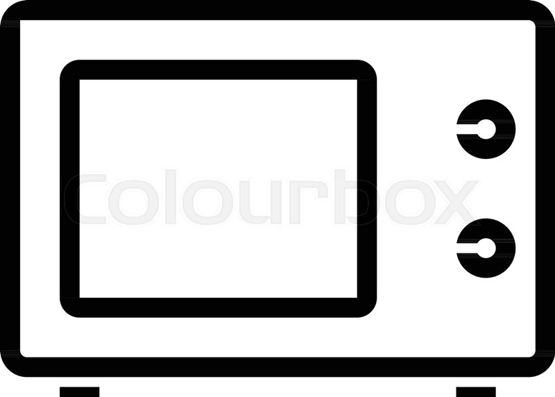 800x572 Outline Beautiful Microwave Vector Stock Vector Colourbox